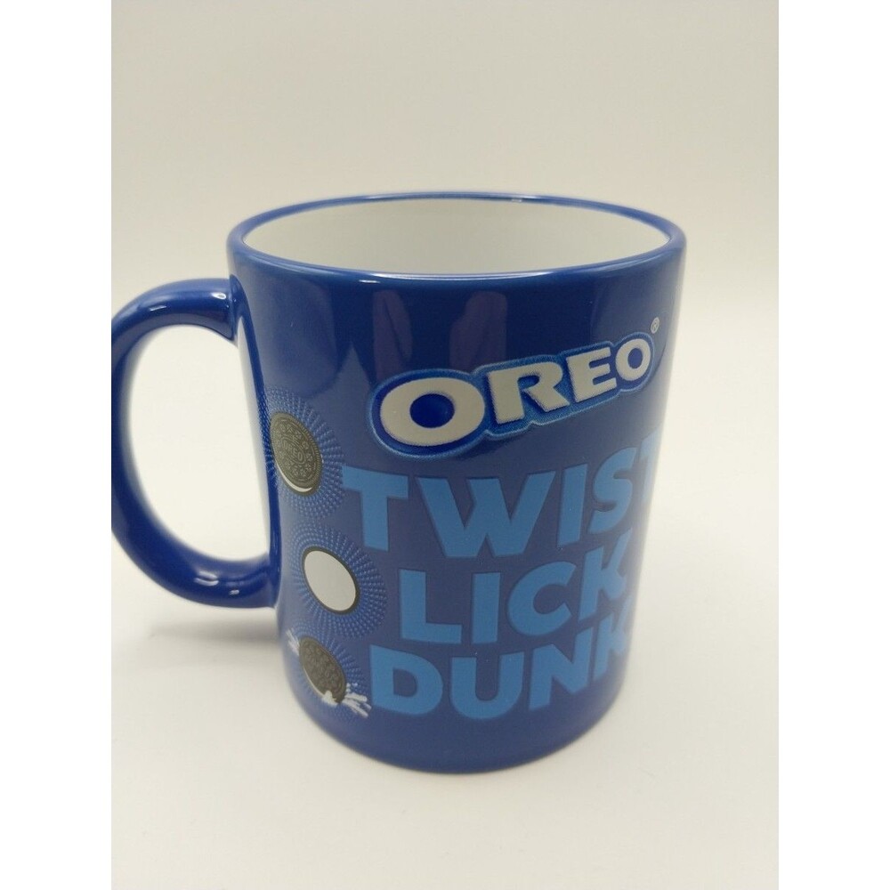 Oreo Blue Ceramic Mug Twist Lick Dunk Dishwasher Microwave Safe Collectible